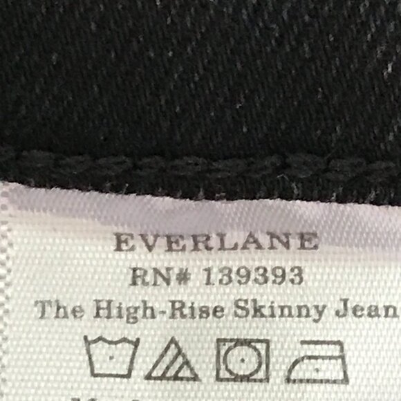 Everlane Skinny Jeans Women 28 Black Mid Rise Raw Hem Stretch Preppy 18005 - Picture 11 of 14